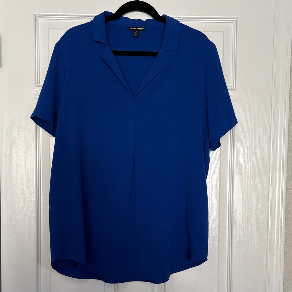 Hilary Radley Royal Blue Short Sleeve Blouse
